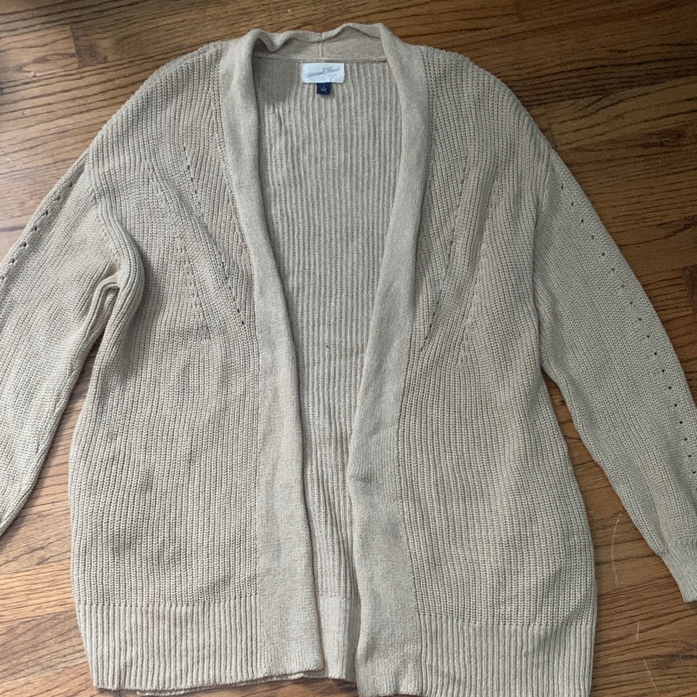 Universal Thread Beige Open-Front Cardigan